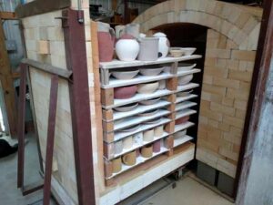 Gas kiln loaded